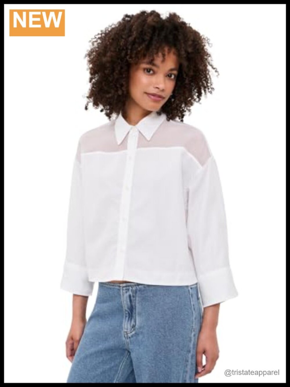 Lightweight Cotton Poplin Button-Down Shirt with Collared Neck